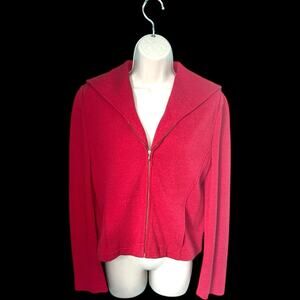 EUC Carlisle Zip Front Sailor Collar Long Sleeve Cardigan in Red Size Medium